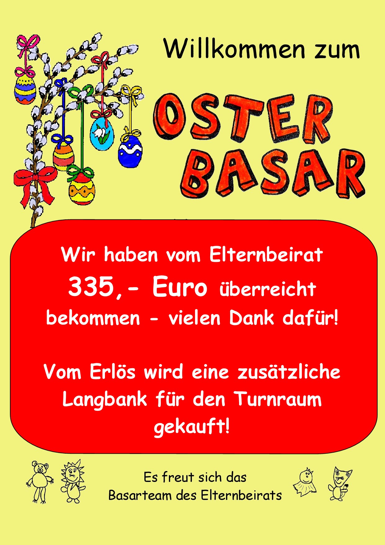 Osterbasar 2019 farbig Plakat Dankeerlös