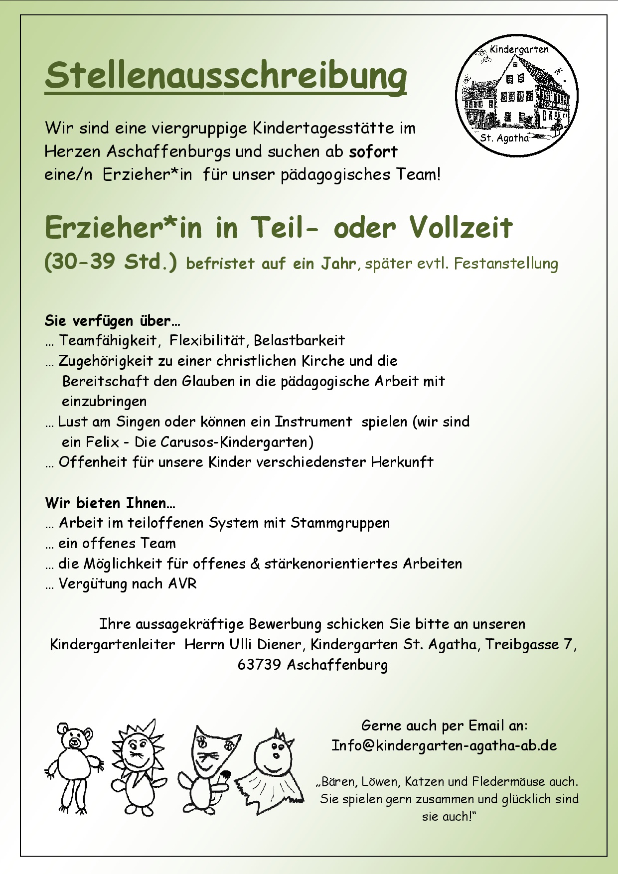 Stellenausschreibung Jan 2020 für Homepage